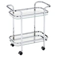 thumbnail image 1 of 2 Tier Chrome/Glass Bar Cart, 1 of 8