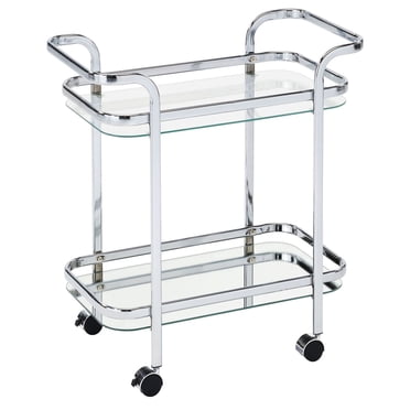 2 Tier Chrome/Glass Bar Cart