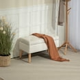 thumbnail image 2 of HOMCOM Banc Ottoman Rembourré avec Rangement avec Pattes en Bois, Blanc Crème, 2 of 10