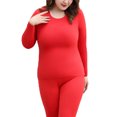 thumbnail image 1 of LUXUR Women Solid Color Thermal Underwear Warm Base Layer Long Johns Set Red 2XL, 1 of 4