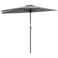 thumbnail image 1 of Outsunny 9ft Half Round Umbrella, Outdoor Balcony Parasol, Light Grey, 1 of 10