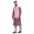 thumbnail image 2 of Atasi Kurta Pyjama pour Homme Veste Col Mandarin Indien Imprimé Ensemble de Tenue Ethnique, 2 of 5