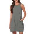thumbnail image 1 of FAIWAD Robes d'Été pour Femmes 2024 Décontractées Sans Manches Robe Débardeur d'Été avec Poches Robe Mini Bohème de Plage, 1 of 7