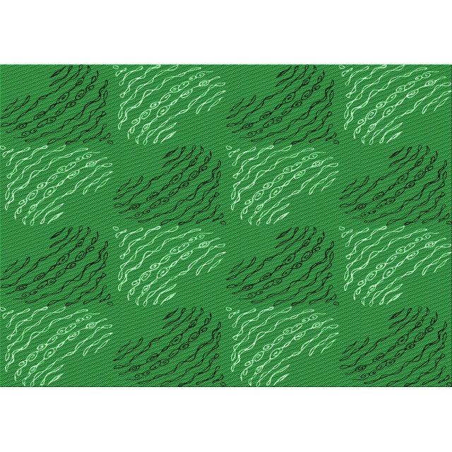 Ahgly Company Tapis d'Aire Rectangulaire Transitionnel Vert pour Intérieur, Lavable à la Machine, 7 Pieds x 9 Pieds