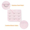 thumbnail image 4 of INSPIRE CHIC Rallonges de Soutien-Gorge pour Femmes à 3 Crochets 3 Rangées Bretelle de Soutien-Gorge Extensible Boucle Crochets Bande de Soutien-Gorge Rose Foncé 2, 4 of 5