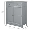 thumbnail image 3 of kleankin Armoire de Rangement de Salle de Bain avec 2 Portes, 2 Tiroirs, Tablette Ajustable, 3 of 10