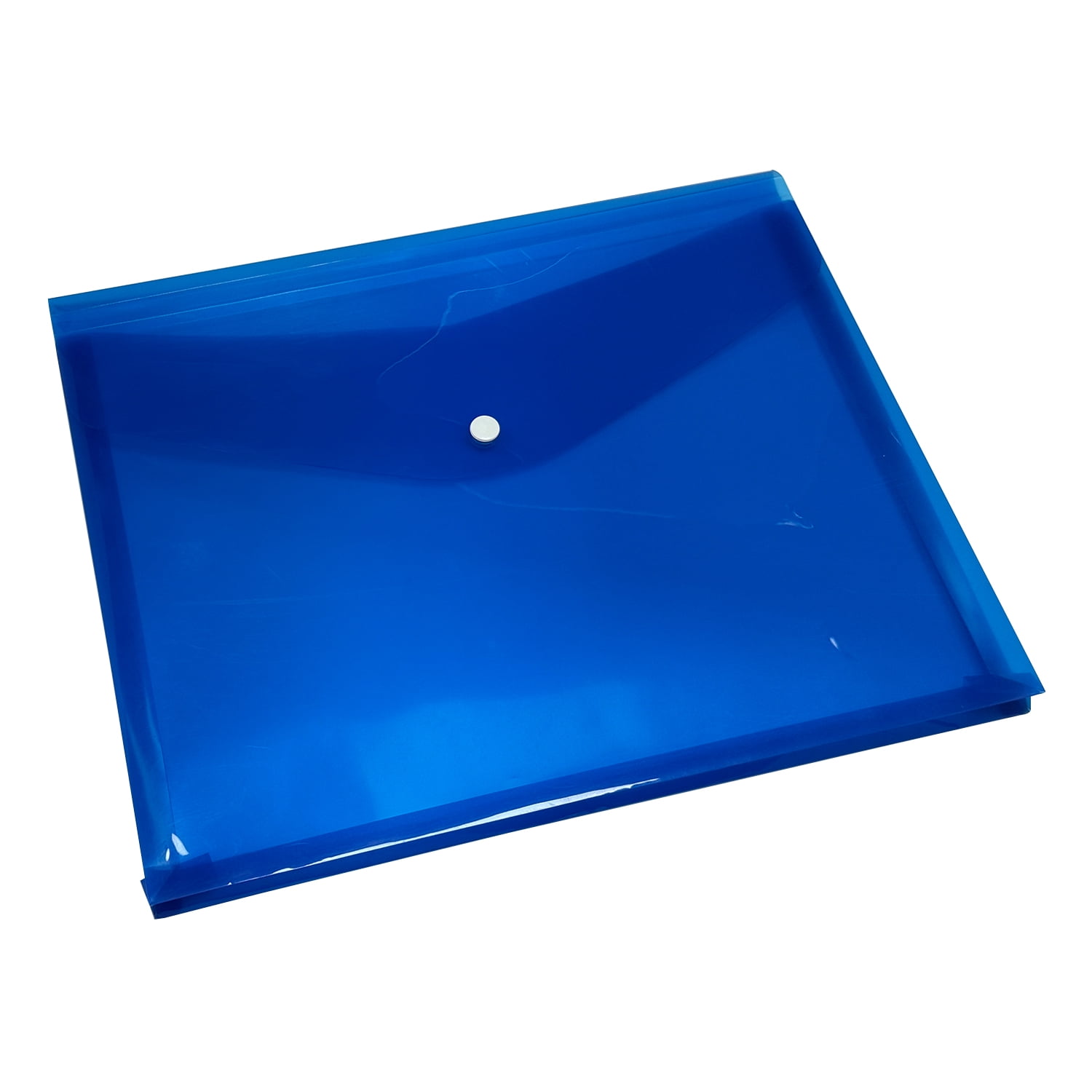Porte-documents extensible à bouton-pression stylo +Gear, couleur bleue, nouveau autoportant
