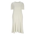 thumbnail image 3 of Birdeem Women Summer Round Neck Solid Color Casual Strapless Party Short Maxi Dress, 3 of 6