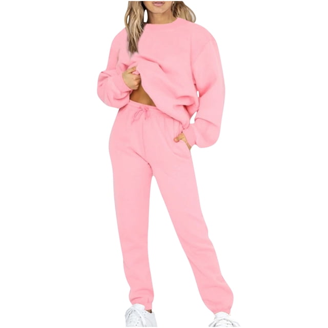Cameland Jogging Suits For Womens 2 Piece Long Sleeve Sweat Suit Solid Color Winter Fleece Tracksuits