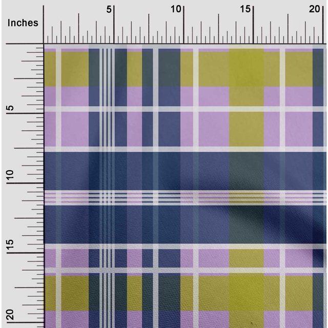 oneOone Viscose Chiffon Fabric Madras Check Decor Fabric Printed BTY 42 Inch Wide
