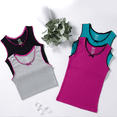 thumbnail image 4 of Buyless Fashion Camisoles Sans Étiquette pour Filles, Encolure Dégagée, Débardeurs en Coton avec Garniture et Bretelles (Lot de 4), 4 of 5