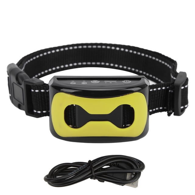Dog Bark Collar, Waterproof Vibration Dog Training Device Electric Accurate Detection For Dogs Orange,Yellow