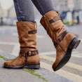 thumbnail image 4 of jovati Womens Winter Warm Suede Rope Ethnic Wind Boots Low Heel Side Zipper Boots, 4 of 9