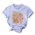 thumbnail image 1 of RKSTN Hauts d'Été pour Femmes Décontractés Coupe Ample Polyvalents T-Shirts Graphiques Mode à Imprimé Floral Respirants Manches Courtes Col Rond T-shirt Blouses, Cadeaux de la Fête des Mères, 1 of 5
