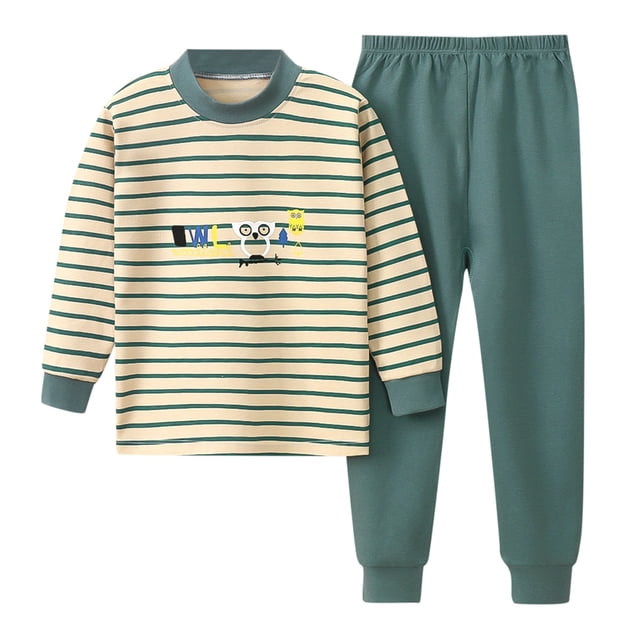 Ensemble de Pyjama en Coton pour Filles et Garçons, Haut à Manches Longues et Pantalon