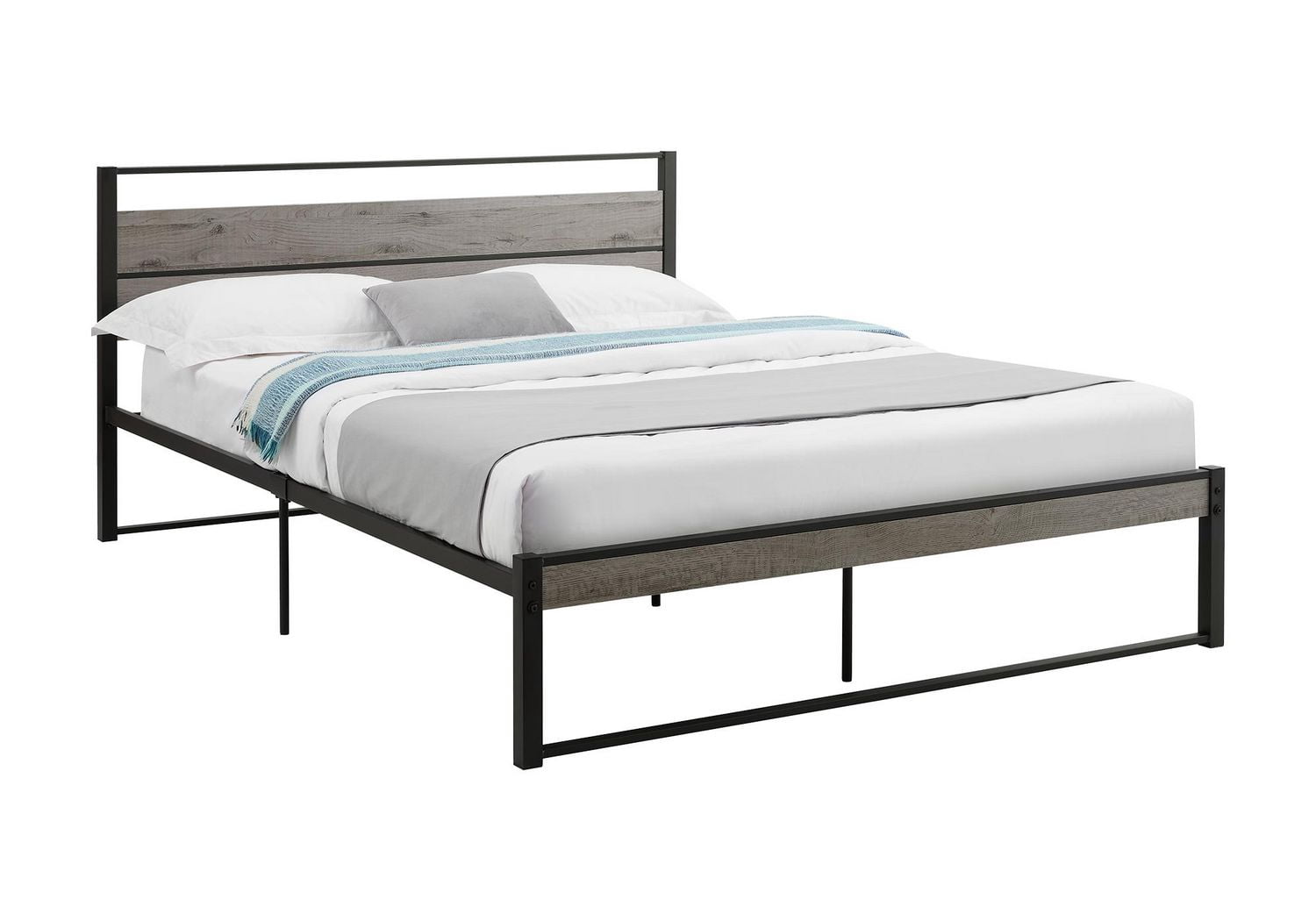 Monarch Specialties  Lit, Chambre À Coucher, Cadre Seulement, Lit À Plateforme, Grand, Stratifié Taupe Foncé, , Contemporain, Moderne