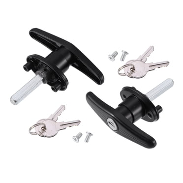 Unique Bargains 2 Set Right Cap Locking T-Handles for Pickup Truck Cap Camper Shell T-Handles Lock w/ 4 Keys Bolts for Most Truck Caps Camper Tops