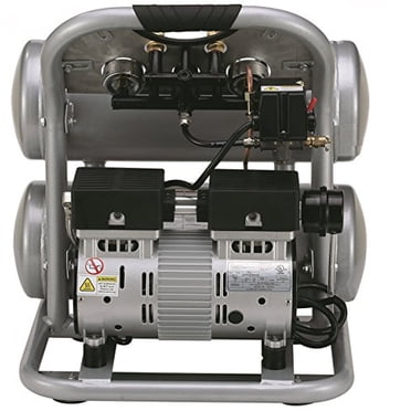 California Air Tools CAT-4610AC Ultra Silencieux et Sans Huile 1,0 hp 4,6 gallon Réservoir Double Compresseur d'Air Électrique Portable, Argent