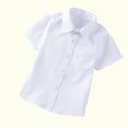 thumbnail image 3 of Boys School Uniform Shorts Toddler Boys Fashion Short Sleeve Blouse Solid Color Gentlemans School Uniform Shirt Boys School Uniform Shirts School Uniforms for Boys Shirts, 3 of 4
