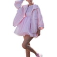 thumbnail image 2 of xiaxaixu Robe d'Été Bouffante pour Femme, Robe Courte une-Pièce à Encolure Carrée et Manches Bouffantes Unie pour Dames, Rose/violet/jaune, 2 of 9