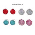 thumbnail image 2 of Baohd Round Earrings Eye-catching Eardrops Fine Electroplating Rhinestone Inlay Ear Studs Gorgeous Gift for Birthday Party Wedding Cyan, 2 of 5