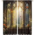 thumbnail image 1 of Football Curtains Grommet Light Filtering Window Drapes with Sports Theme Water Fire Rugby Print Pattern Decorative Privacy Curtains for Kids Boys Teen Bedroom Living Room 2 Panels 52 x 63 Inch, 1 of 6