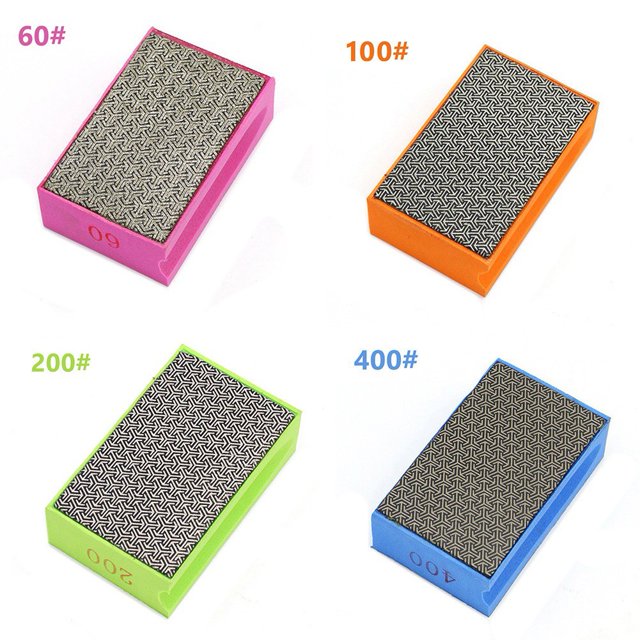 Luckyn Diamond Polishing Hand Pads 90*55mm for Granite Marble Glass Grinding Tools 4 Pcs