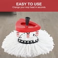 thumbnail image 4 of Spin Mop Head Refill for Vileda/Ocedar EasyWring Spin Mop - Rotating Microfiber Triangle Replacement Pads Washable & Reusable fit All Floor - 4 Mop Cloth, 4 of 8