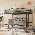 thumbnail image 2 of BeesClover Twin Size Metal Loft Bed with Ladder and Full Safety Guardrail, Heavy Duty Frame, 400 lbs Capacity, Space-Saving Design, Noise-Free, No Box Spring Required, Easy Assembly, 2 of 8