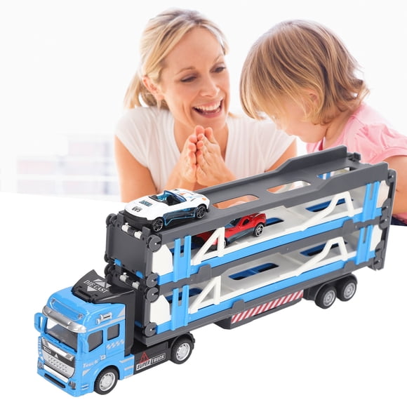 Mega Hauler Truck, Alloy Transport Car Carrier Truck Toy for Children 59.1in Parent Child Interaction Toy Miniature Cars Track Ejector Toy
