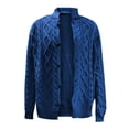 thumbnail image 4 of Weiqiqre Sweaters for Men Cable Knitted Warm Sweater Cardigan Thermal Button Down Closure Fall Winter Cardigan Stand-up Jacket, 4 of 4