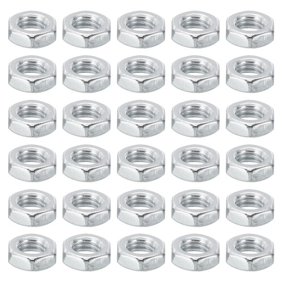 Unique Bargains M6x1 Steel Hex Nuts 50 Pcs Metric Thread Zinc Plated Finished Hardware Nuts Screw Bolt Fasteners 4mm Tall