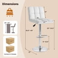 thumbnail image 3 of Costway Modern Swivel Bar Stools Set of 4 with Heavy-duty Metal Base & Footrest Back White, 3 of 9