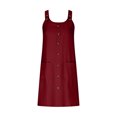 thumbnail image 3 of QIPOPIQ Robe Camis Sans Manches à Col Rond pour Femme Été Nouvelle Couleur Unie Ample et Confortable Robe Décontractée à Bretelles avec Bretelles Suspendues Robe à Col Rond Liquidation, 3 of 5