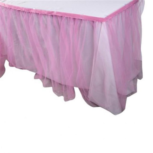 US Toy NP308X5 Pink Tulle Table Skirt - 5 Per Pack