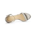 thumbnail image 4 of BLISSFUL STEP Women's Solid Color Open Toe Rhines Ankle Strap Stiletto Sandals Gunmetal 10, 4 of 8