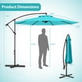 thumbnail image 2 of Costway 10 FT Patio Offset Umbrella with Easy Tilt Adjustment Crossed Base Vented Top Turquoise, 2 of 10