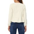 thumbnail image 3 of INSPIRE CHIC Vestes en Denim pour Femmes à Boutons Ourlet Péplum Manches Longues Veste en Jean Courte TG Beige, 3 of 6