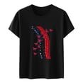 thumbnail image 4 of LUOGENLI T-shirts pour Femme pour Femmes T-Shirt pour Femme Col Rond Haut Imprimé T-Shirt pour Femme T-Shirt à Manches Courtes Tee T-shirts Femmes Blanc Saint-Valentin 4xlt T-shirts pour Femmes T-shirts Graphiques Pâques Noir m, 4 of 4