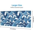 thumbnail image 2 of Japanese Blue and White Wave Extended Mouse Pad 31.5x11.8 Inch Wave Desk Mousepad Extended Large Non-Slip Rubber Base Waterproof Big Keyboard Mat with Stitched Edges for Gaming and Office, 2 of 5