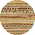 thumbnail image 1 of Ahgly Company Tapis d'Intérieur Ronds Abstraits Orange Tapis de Zone Abstraits, 3 Pieds Rond, 1 of 6