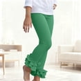 thumbnail image 2 of yocbz Girl Jean Baby Toddler And Little Girls Solid Color Ruffle Leggings Available In Multiple Colors Green,3-4 Years, 2 of 6