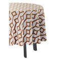 thumbnail image 3 of Vargottam Indoor/OutdoorRoundTablecloth 58 InchRoundTablecloth Waterproof PatioTableCloths,Spring/SummerTableCovers For Backyard CircularTable/Bbqs/Picnic -White & Brown, 3 of 8