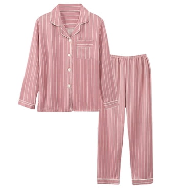cllios Ensembles de Pyjama pour Femmes 2 Pcs Manches Longues Vêtements de Nuit Imprimé à Pois Suisses Vêtements de Nuit Légers à Boutons Tenue de Détente Confortable Douce Ensembles de Détente Offres des Fêtes Noir TG