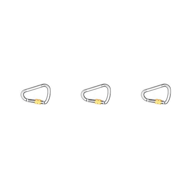 Decodeary Carabiner LightWeight Wear-Resistant Advanced Technology Wide Application Smooth Surface High Strength Caribeener Clips Silver 3Set