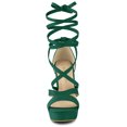 thumbnail image 2 of BLISSFUL STEP Sandales à Talons Hauts Épais à Plateforme à Lacets pour Femmes, 2 of 6