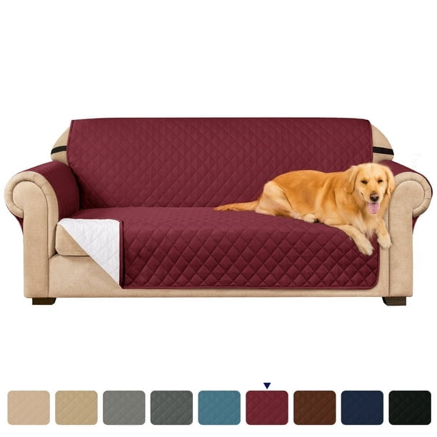 Subrtex Housse de Canapé Extensible 1 Pce Matelassée Réversible avec Sangles Élastiques Antidérapantes Housse de Canapé Lavable pour Animaux