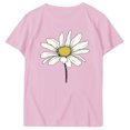 thumbnail image 4 of KIHOUT Nouveau Haut de Mode d'Été pour Femmes 2025, T-Shirt à Manches Courtes à Col Rond Décontracté à Imprimé Floral Rose TG, 4 of 5