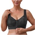 thumbnail image 4 of Lenpel Front Closure Bras for Women Wireless Lace Full Coverage Plus Size Pus up Bras Supportive Everyday Bralettes(Black,Large), 4 of 5