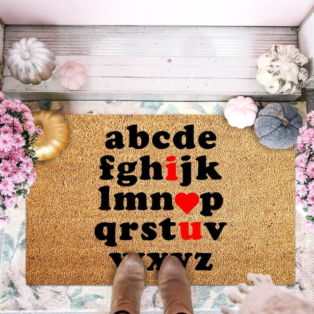 TIMIFIS Mats Tapis de Porte de la Saint-Valentin, Bienvenue de la Saint-Valentin pour l'Extérieur pour Porte d'Entrée, Paillasson Antidérapant Tapis de Sol d'Entrée Intérieur pour l'Extérieur Déco Maison